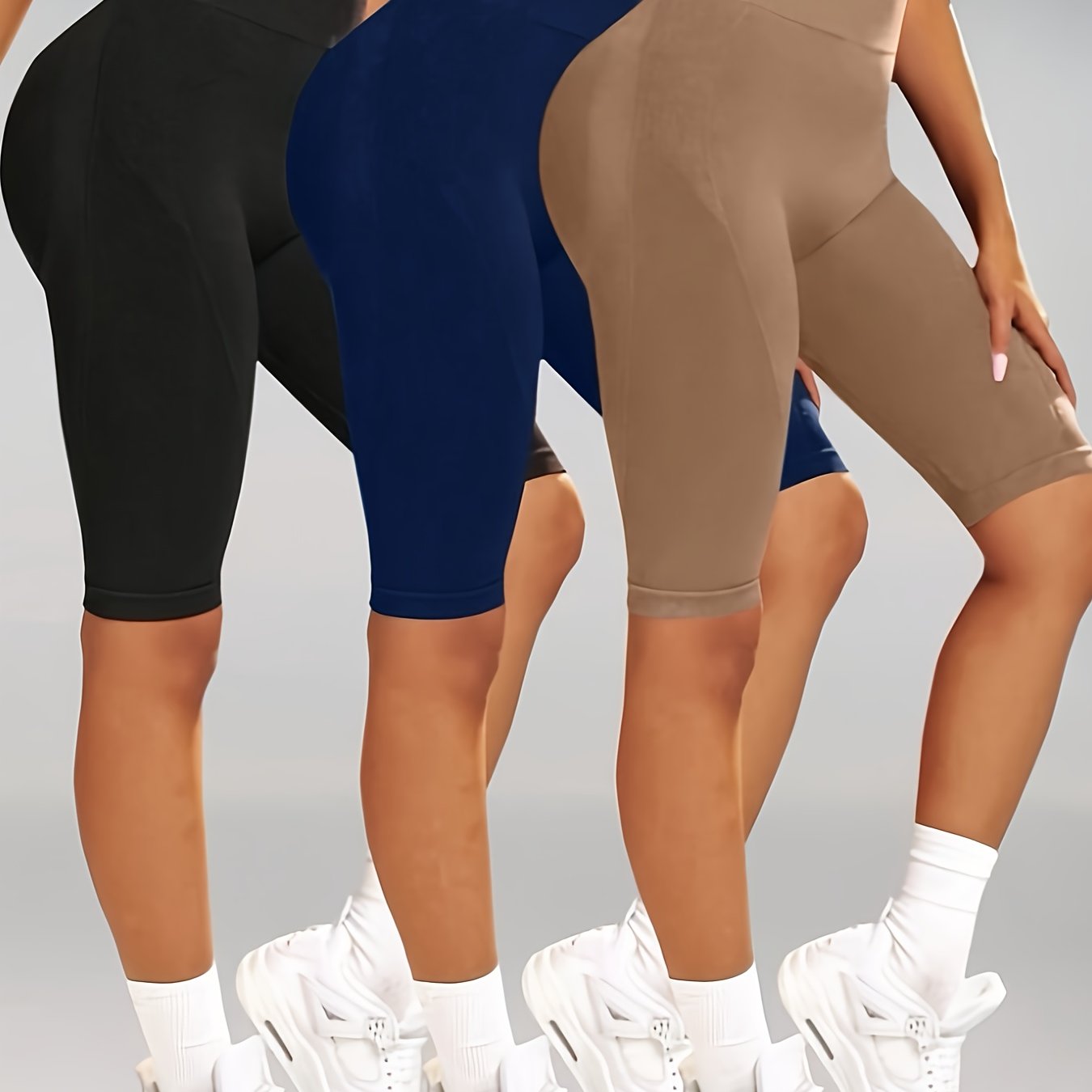 TEMU 膝丈パンツ ヨガ スポーツ フィットネス シームレス ヒップアップ オール アウターウェア