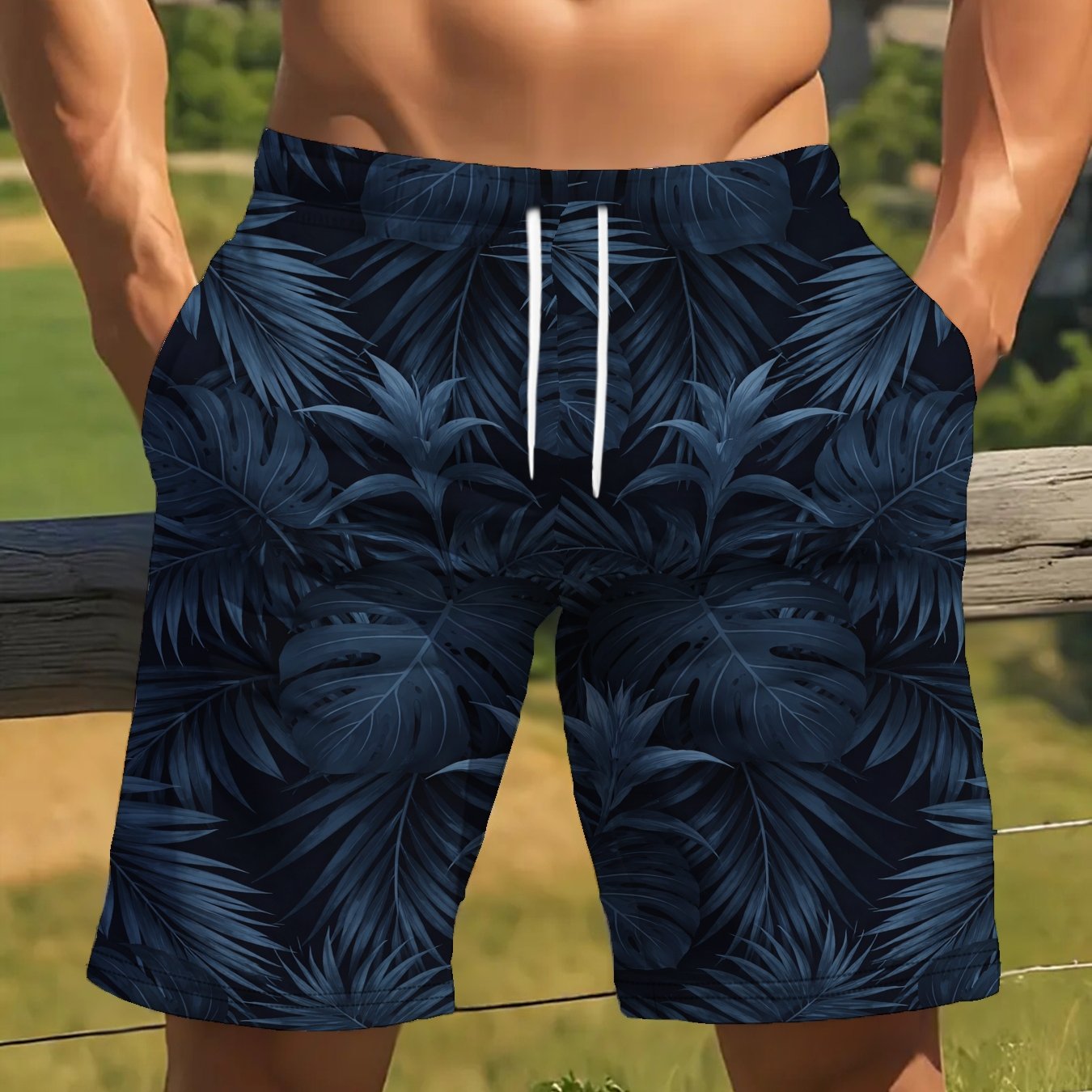 TEMU Pantalones Cortos Casuales de Moda para Hombre, Geométrico, Estiramiento, Cómodos, Adecuados para Actividades al Aire Libre