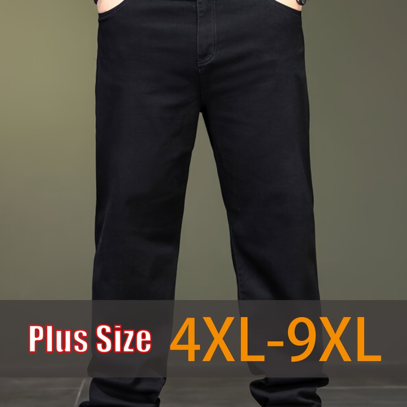 Stay Cool While Sitting! Men's Plus-size Straight-leg Jeans – Breathable Fabric For Tall Guys, Too, Plus Size