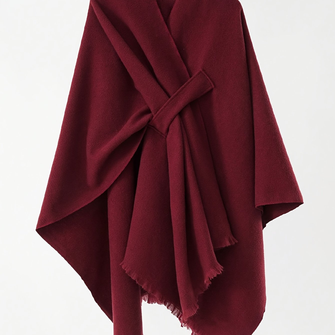 Plus Size - Plus Size - An Adult Solid Color Bar Split Monochrome Cloak Plain Shawl
