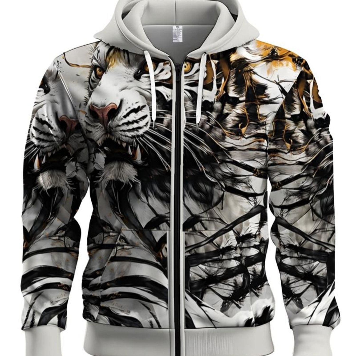 TEMU Plus Size Men's Athletic Casual Fashion Print Zipper Hoodie